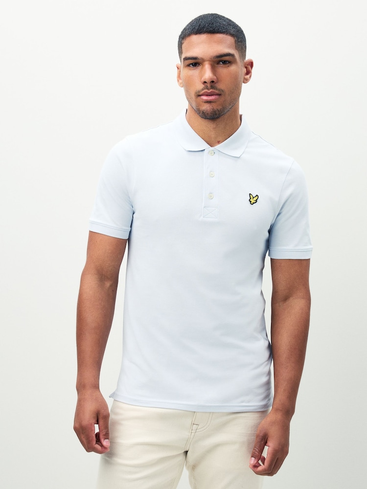 Lyle & Scott Blue Plain Polo Shirt - Image 1 of 1 Lyle & Scott Blue Plain Polo Shirt - Image 1 of 1