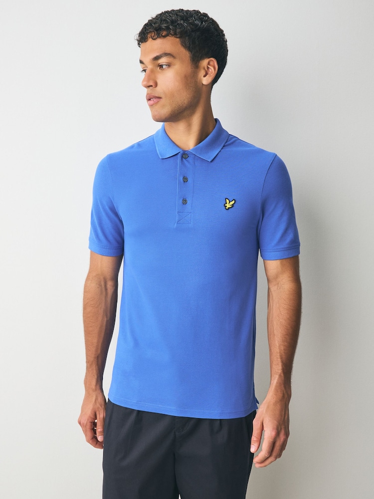 Lyle & Scott Blue Plain Polo Shirt - Image 1 of 5 Lyle & Scott Blue Plain Polo Shirt - Image 1 of 5