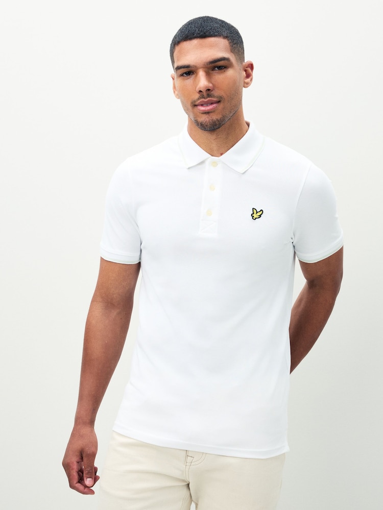 Lyle & Scott White Off Tipped Polo Shirt - Image 1 of 5 Lyle & Scott White Off Tipped Polo Shirt - Image 1 of 5
