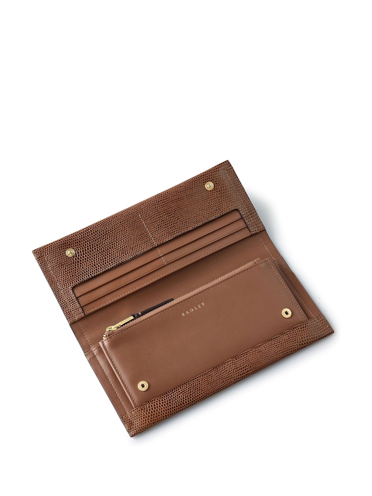 Radley London Oak Street Faux Lizard Flapover Brown Purse - صورة 4 من 4