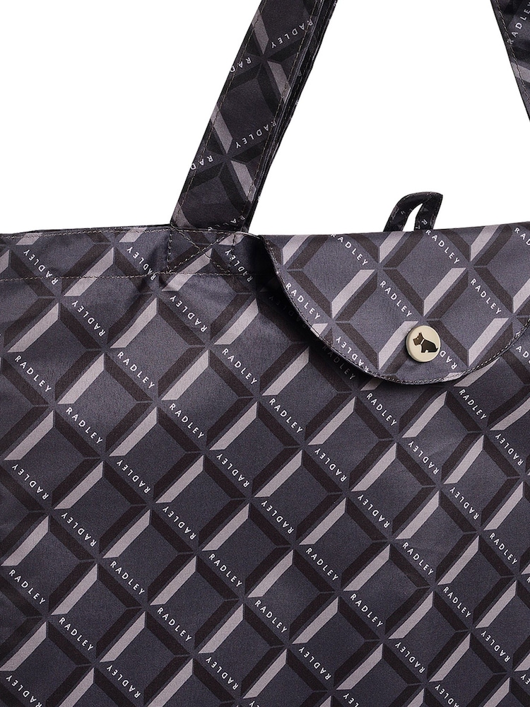 Radley London Grey Geo Responsible Foldaway Bag - Image 4 of 4 Radley London Grey Geo Responsible Foldaway Bag - Image 4 of 4