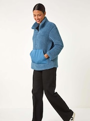 Roman Blue Half Zip Fleece Jacket - Image 1 of 5