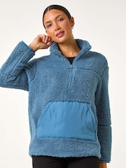 Roman Blue Half Zip Fleece Jacket - Image 2 of 5