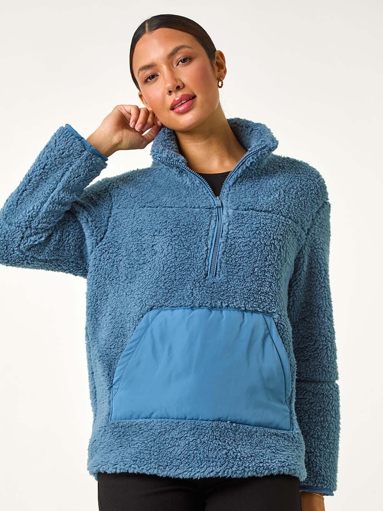 Roman Blue Half Zip Fleece Jacket - Image 2 of 5