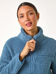 Roman Blue Half Zip Fleece Jacket - Image 4 of 5