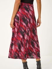 Roman Red Abstract Print Midi Skirt - Image 3 of 5