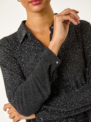 Roman Metallic Brillo Glitter Blouse - Image 6 of 6