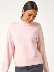 Roman Pink Bobble Stitch Knit Jumper - Image 4 of 6