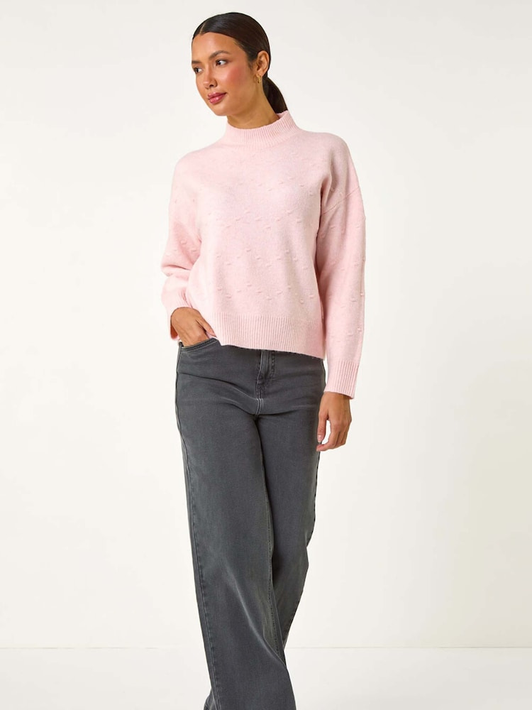 Roman Pink Bobble Stitch Knit Jumper - Image 6 of 6
