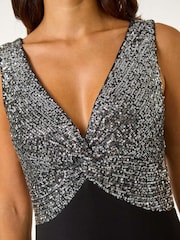 Roman Metallic Contrast Sequin Bodice Maxi Dress - Image 5 of 5