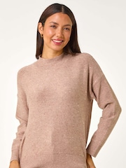 Roman Pink Sequin Detail High Neck Jumper - Image 3 of 6