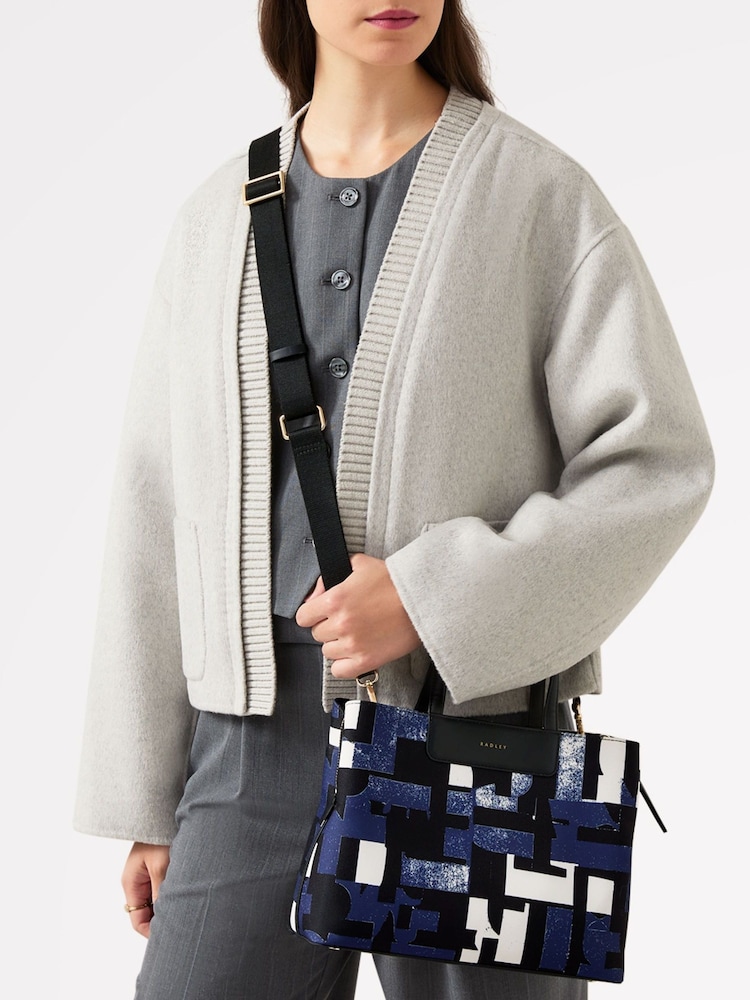 Radley Medium Blue Southwell Gardens Abstract Geo Zip Top Grab Bag - Image 2 of 5