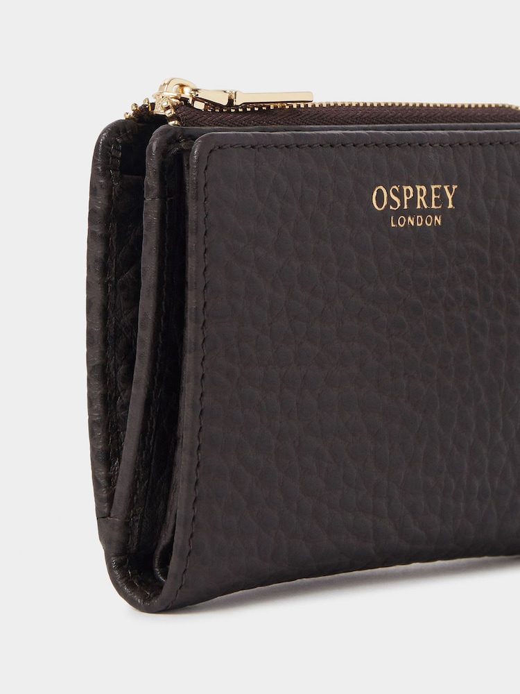 OSPREY LONDON The Buckley Leather 3/4 Zip Around Black Purse - Image 5 of 5