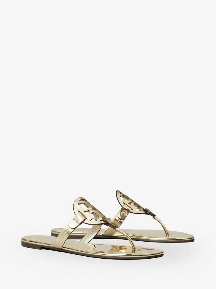 Tory Burch Gold Miller Sandals - Image 1 of 5