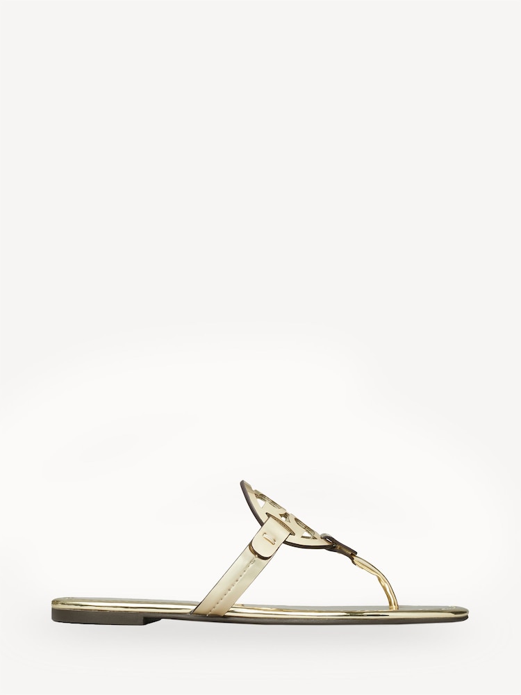 Tory Burch Gold Miller Sandals - Image 2 of 5