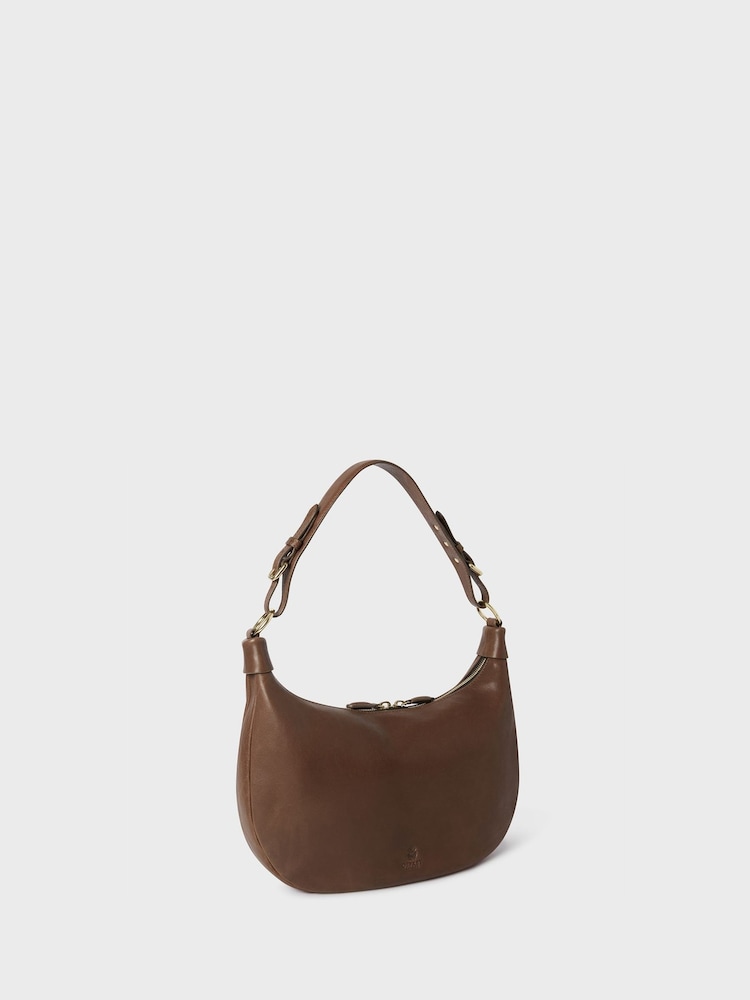 Osprey London The Burleigh Small Leather Hobo Brown Bag - Image 2 of 5