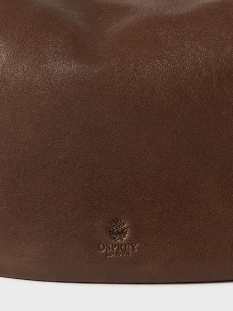 Osprey London The Burleigh Small Leather Hobo Brown Bag - Image 5 of 5