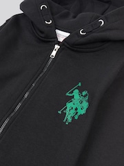 U.S. Polo Assn. Black Boys 12cm Double Horsemen Zip Hoodie and Joggers Set - Image 5 of 6