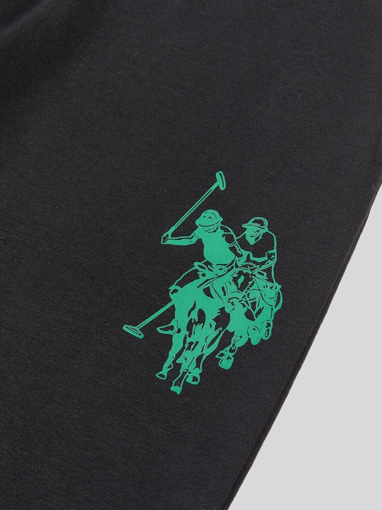 U.S. Polo Assn. Black Boys 12cm Double Horsemen Zip Hoodie and Joggers Set - Image 6 of 6