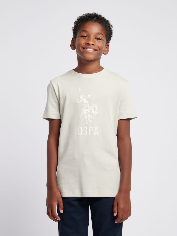 U.S. Polo Assn. White Boys Double Horsemen Statement 100% Cotton T-Shirt - Image 1 of 4