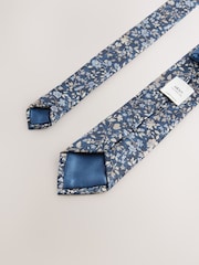 Navy Floral Print Tie - Image 3 of 3