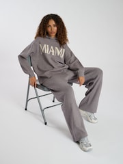 South Beach Grey Knit Rib Hem Hoodie - Image 2 of 5
