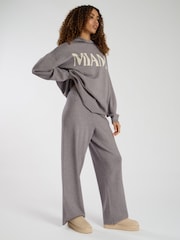 South Beach Grey Knit Rib Hem Hoodie - Image 5 of 5