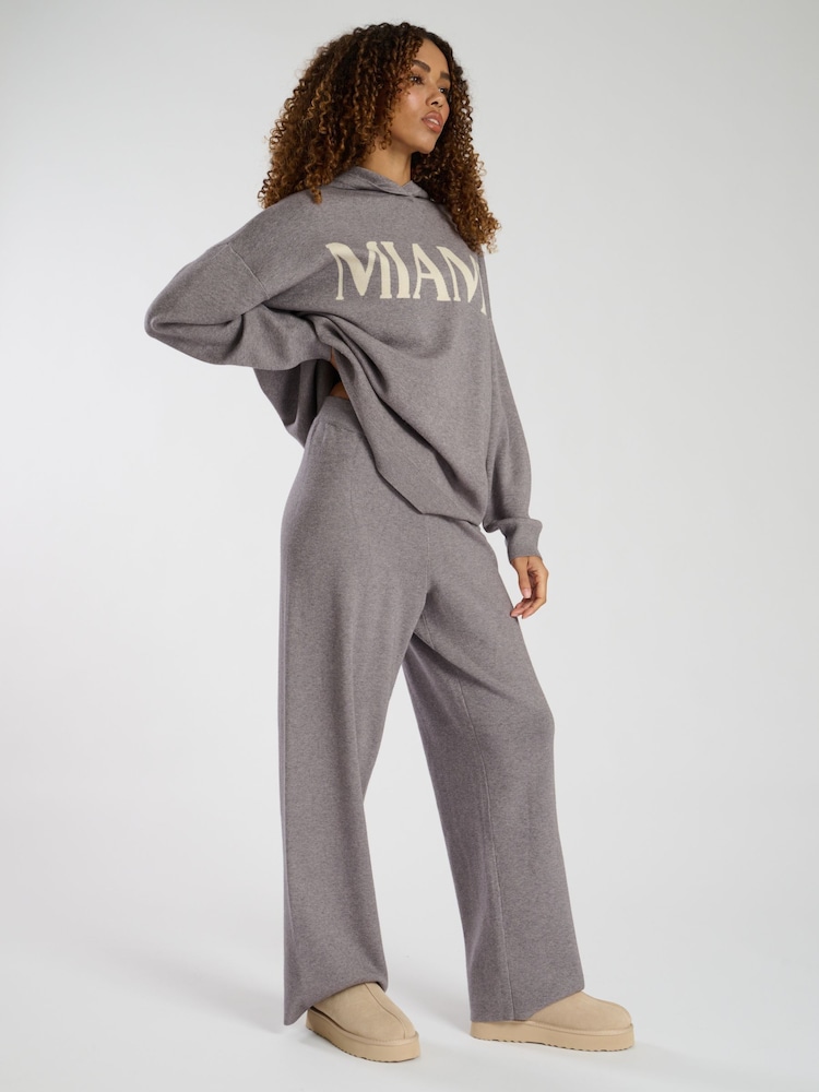 South Beach Grey Knit Rib Hem Hoodie - Image 5 of 5
