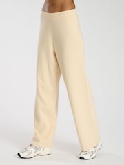 South Beach Cream Knitted Wide Leg Joggers - Image 4 of 4