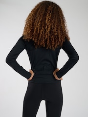 South Beach Black Long Sleeved Zip-Up Top - Image 2 of 6