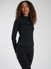 South Beach Black Long Sleeved Zip-Up Top - Image 3 of 6
