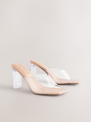 Clear Forever Comfort® Square Toe Vinyl  Block Heel Mules - Image 5 of 9