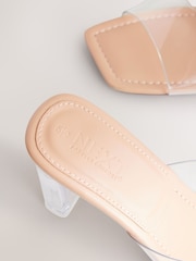 Clear Forever Comfort® Square Toe Vinyl  Block Heel Mules - Image 9 of 9