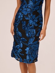 Adrianna Papell Blue Off Shoulder Soutache Dress - Image 5 of 7