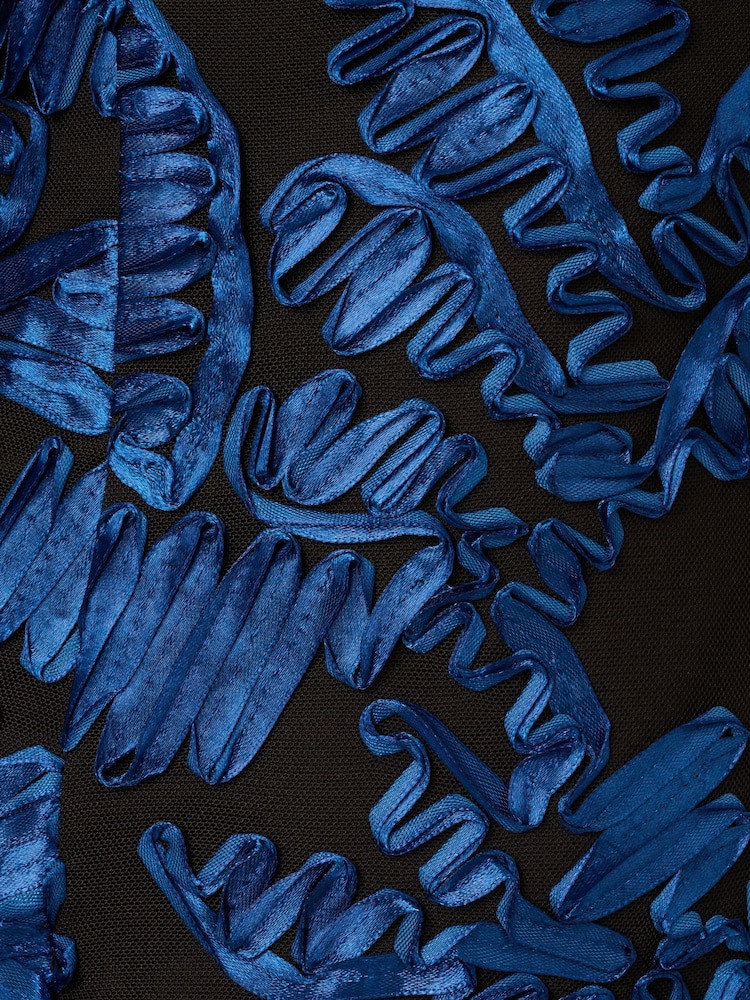 Adrianna Papell Blue Off Shoulder Soutache Dress - Image 7 of 7