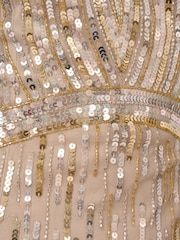 Adrianna Papell Metallic Beaded Fringe Dress - Image 7 of 7