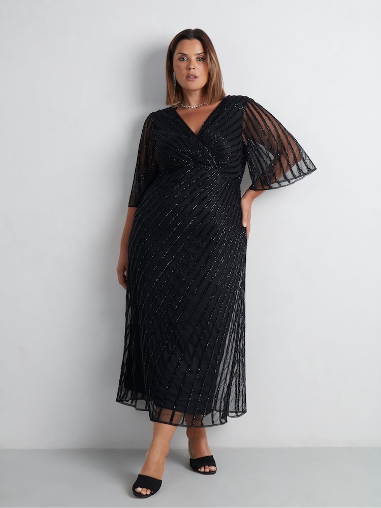 Live Unlimited Black Embellished Maxi Dress - Image 1 of 8
