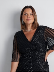 Live Unlimited Black Embellished Maxi Dress - Image 3 of 8