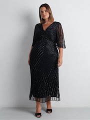Live Unlimited Black Embellished Maxi Dress - Image 4 of 8