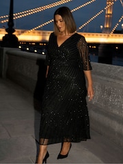 Live Unlimited Black Embellished Maxi Dress - Image 5 of 8
