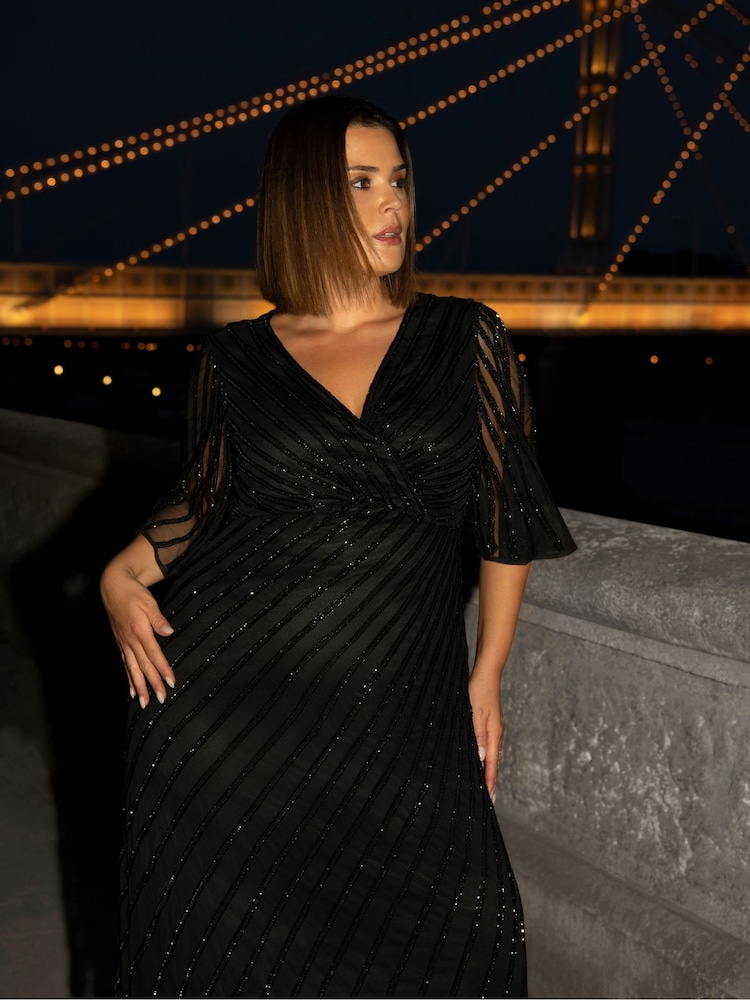 Live Unlimited Black Embellished Maxi Dress - Image 8 of 8