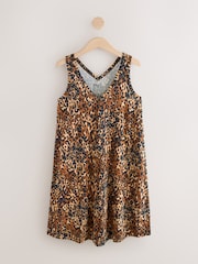 Leopardo animal - Sleeveless V-Neck Slouch Dress - Imagen 5 de 7