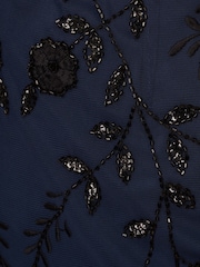 Adrianna Papell Blue Bead Blouson Long Dress - Image 7 of 7