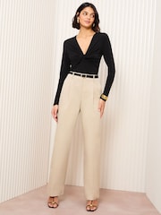 Friends Like These Black Long Sleeve Twist Front Bodysuit - Image 3 of 4