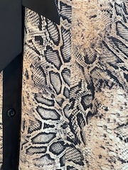 Girl In Mind Snake Print Angela Tie Front Shirt Dress - Image 6 of 6