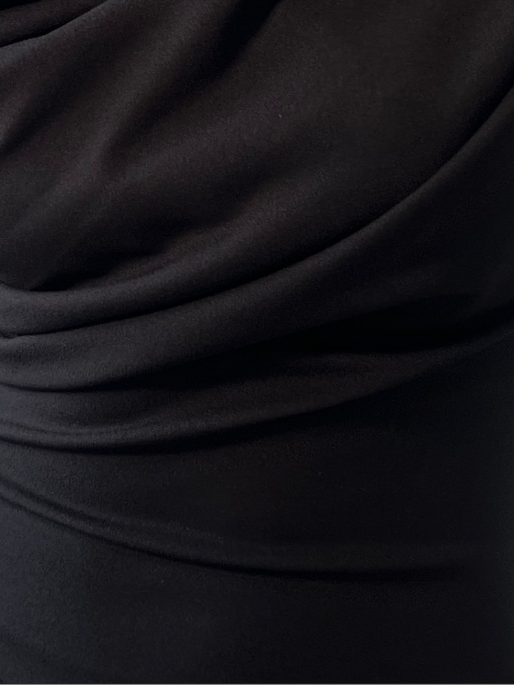 Girl In Mind Black Donna Asymmetric Mini Dress - Image 5 of 5