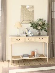 Laura Ashley Ivory Clifton 3 Drawer Console Table - Image 1 of 5