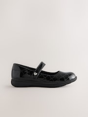 Black - Patent Heart Embossed School Mary Jane Shoes - Image 2 of 5
