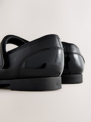 Matte Black Leather Mary Jane School Shoes - Image 4 of 5