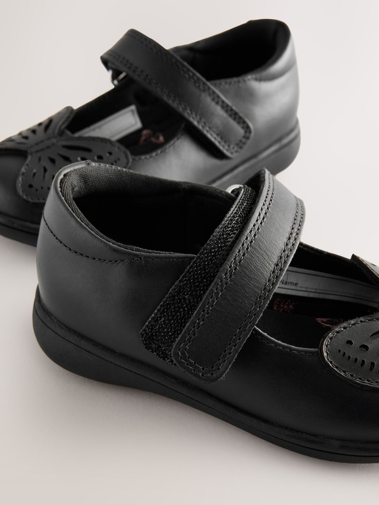Black Butterfly Mary Jane School Shoes - Image 5 of 5